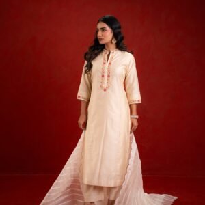 Alternative view of SHAHI BEJ WITH EMBRIODERY KURTA SET