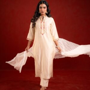 SHAHI BEJ WITH EMBRIODERY KURTA SET