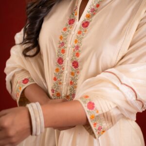 SHAHI BEJ WITH EMBRIODERY KURTA SET - Image 7
