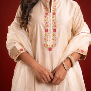 SHAHI BEJ WITH EMBRIODERY KURTA SET - Image 6
