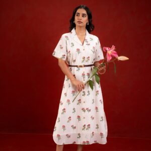 Alternative view of WHITE FLOWER SHIRT DRESS