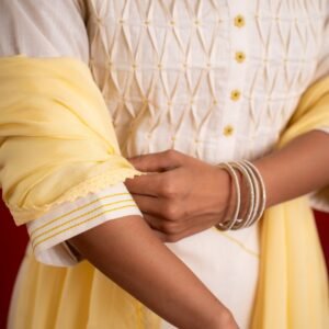 PINTUCK OFF WHITE KURTA SET - Image 5
