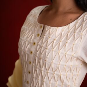 PINTUCK OFF WHITE KURTA SET - Image 7