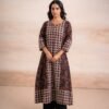 AJRAK BLACK N BLUE COTTON KURTA SET
