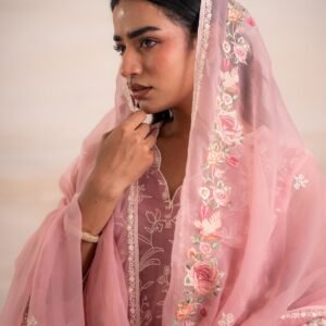 PINK EMBRIODERY SUIT SET