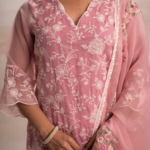 PINK EMBRIODERY SUIT SET - Image 8