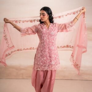 PINK EMBRIODERY SUIT SET - Image 5
