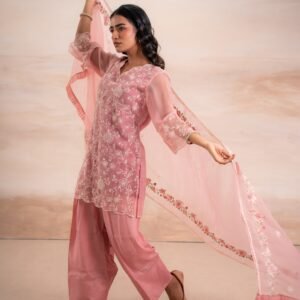 PINK EMBRIODERY SUIT SET - Image 6