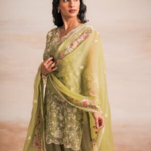 GREEN EMBRIODERY SUIT SET - Image 5