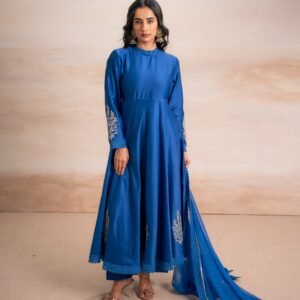 BLUE ANARKALI WITH PANTS
