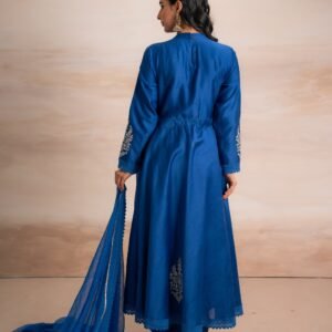 BLUE ANARKALI WITH PANTS - Image 4