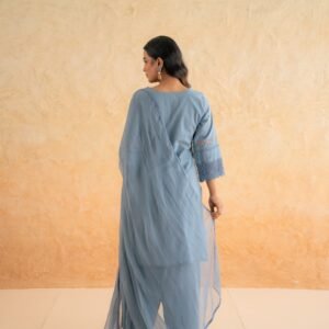 Alternative view of DOBBY BLUE KURTA SET