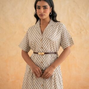 FLOWER BUTA SHIRT DRESS - Image 7