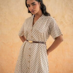 FLOWER BUTA SHIRT DRESS