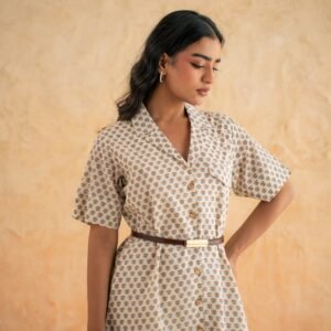 FLOWER BUTA SHIRT DRESS - Image 4