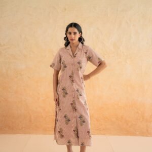 BLOCK PRINT SHIRT DRESS