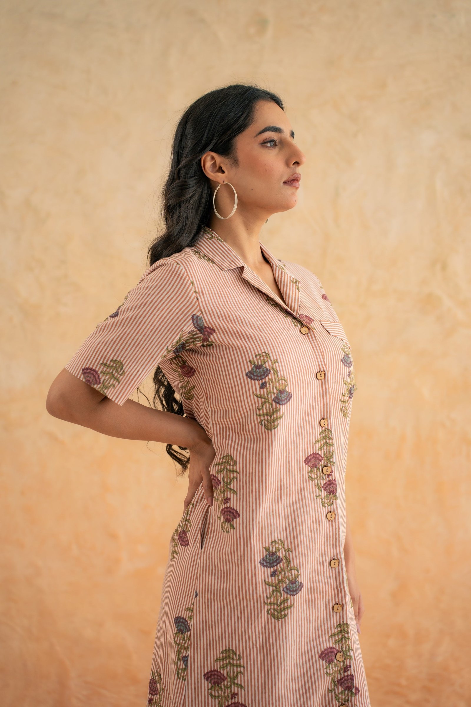 BLOCK PRINT SHIRT DRESS - Image 3