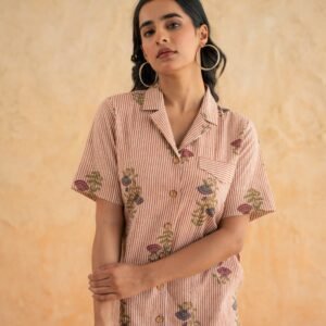 BLOCK PRINT SHIRT DRESS - Image 4