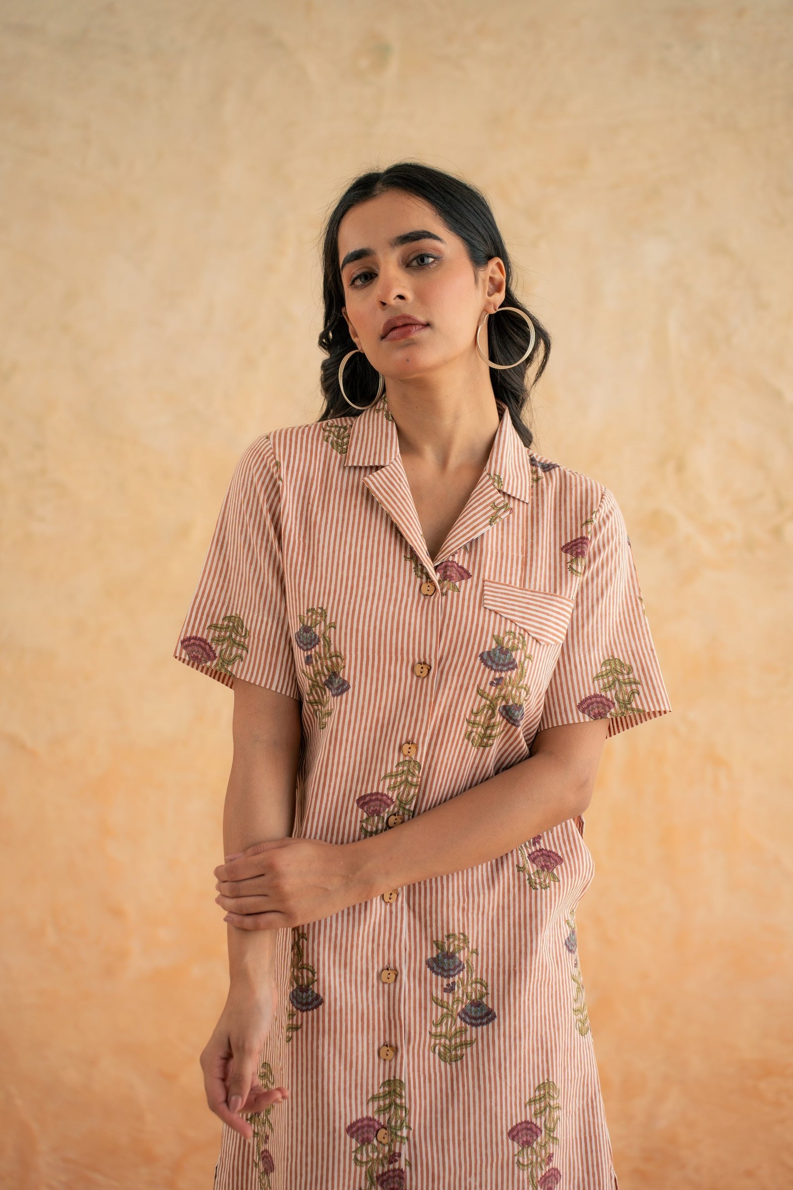 BLOCK PRINT SHIRT DRESS - Image 4