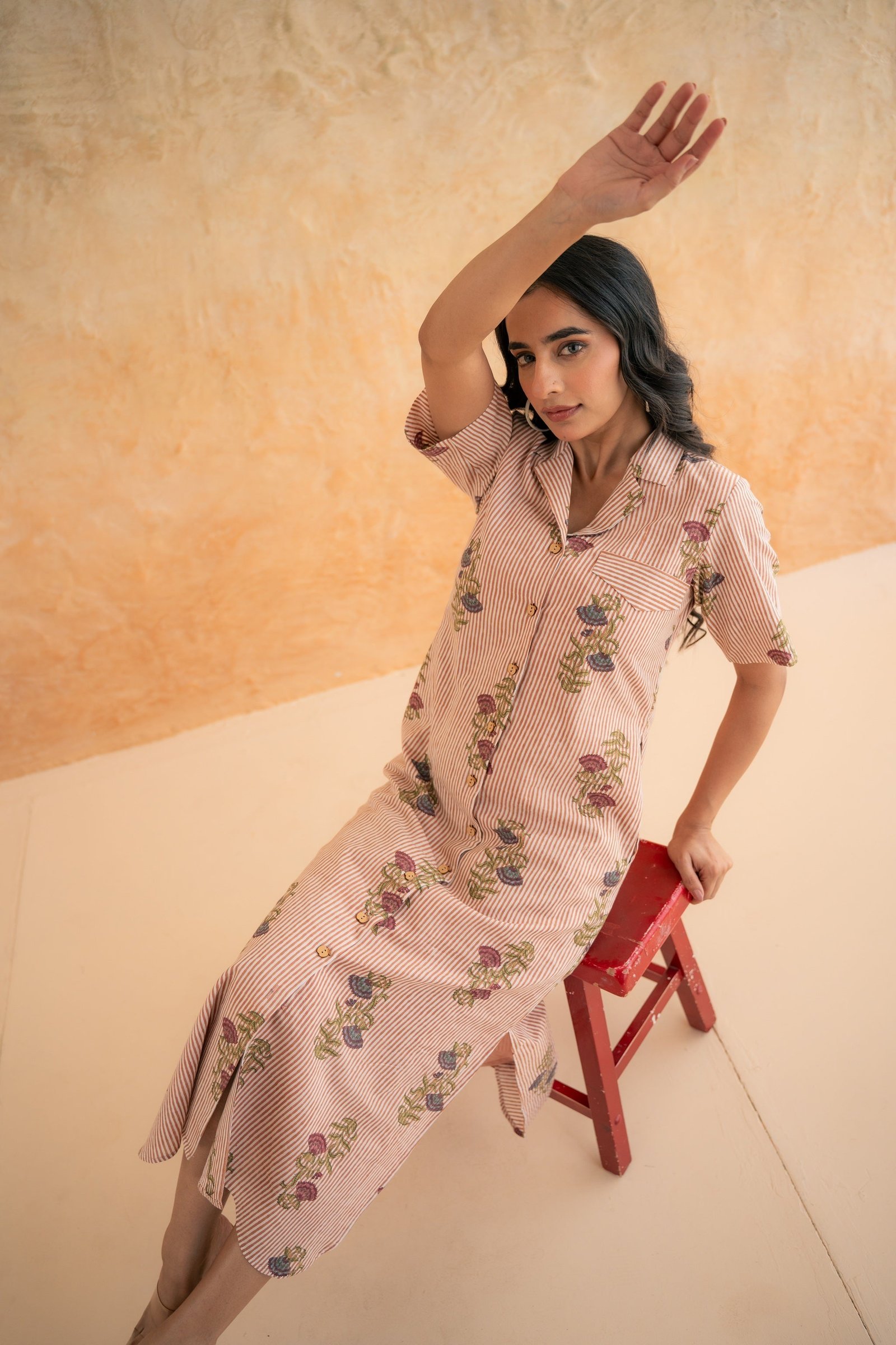 BLOCK PRINT SHIRT DRESS - Image 6