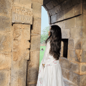 Chanderi Anarkali with Block Print Dupatta - Image 3