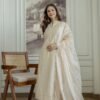 Shahi Bej Chanderi Kurta set with Dupatta and Pants