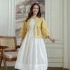 Cotton Slub Dress with Embriodary Jacket