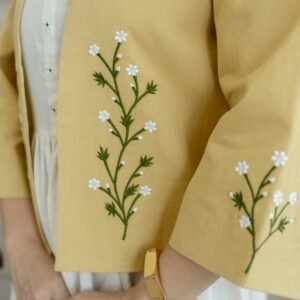 Cotton Slub Dress with Embriodary Jacket - Image 5